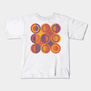 Geometric Shapes Purple Orange Circles Kids T-Shirt